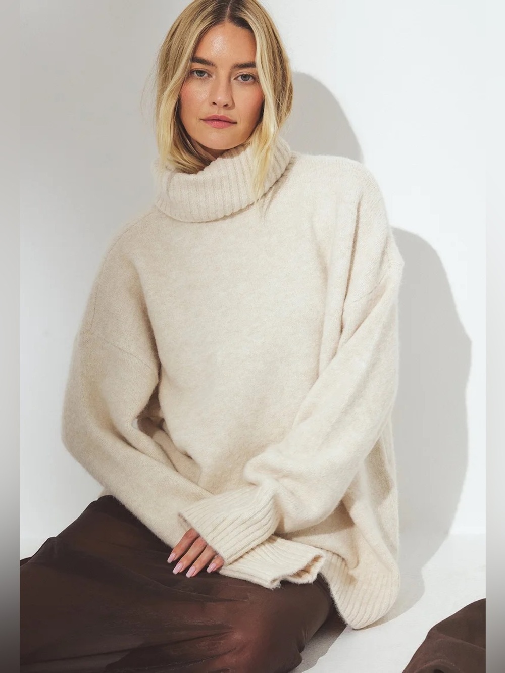 H&M Turtleneck Sweater With Side Slits